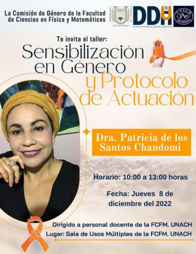 Curso: “Sensibilización en Género y Protocolo de Actuación UNACH” en Facultad de Ciencias en Física y Matemáticas