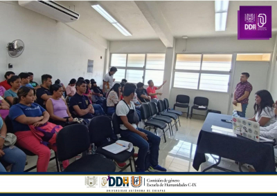 Se impartió la conferencia &quot;Derechos Humanos de las Mujer. Protocolo de actuación de la UNACH, en la Escuela de Humanidades Campus IX