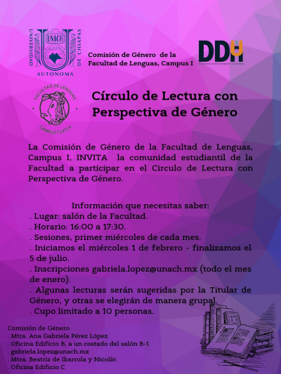 Circulo de lectura con perspectiva de género