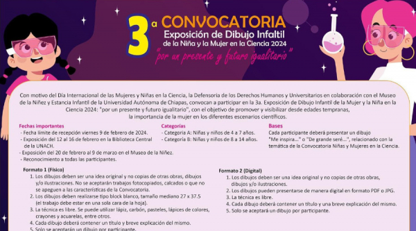 3a. Exposición de Dibujo Infantil de la Mujer y la Niña en la Ciencia 2024